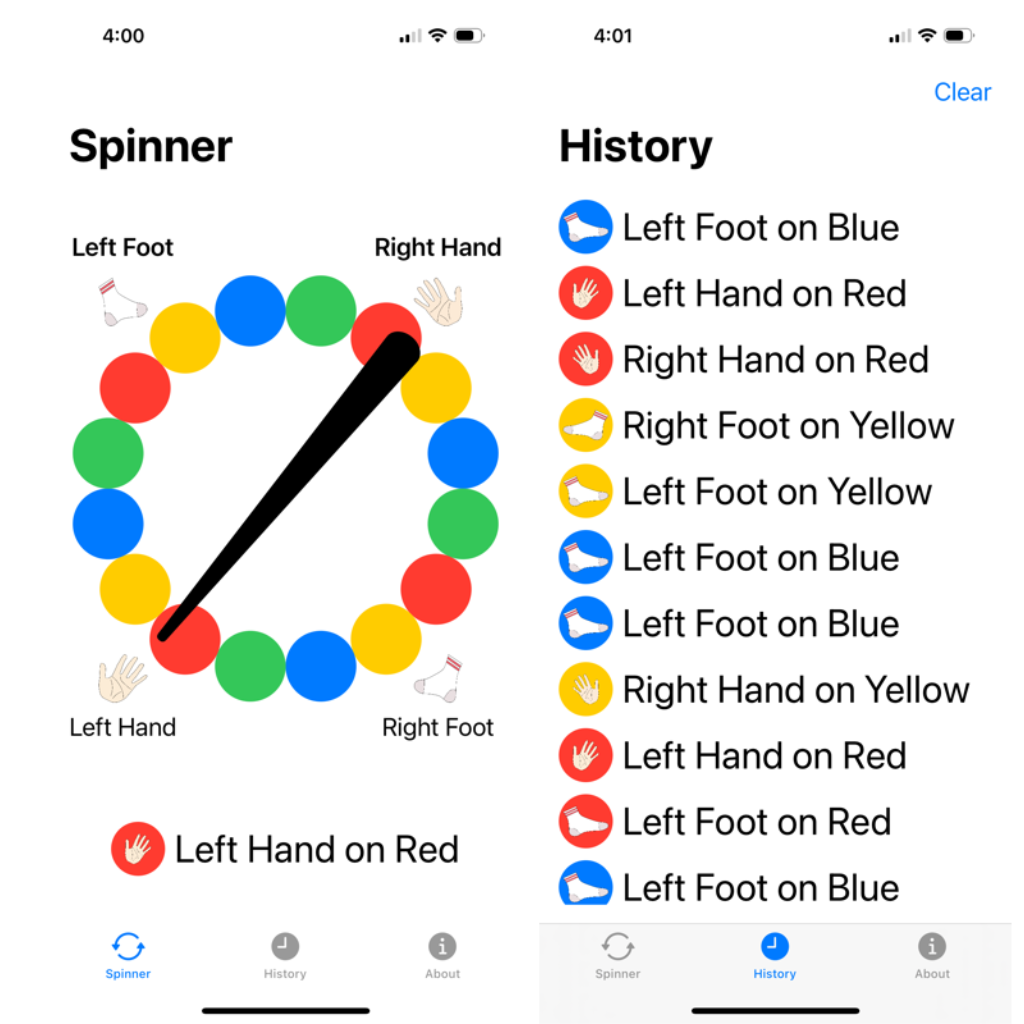Game Spinner Screens
